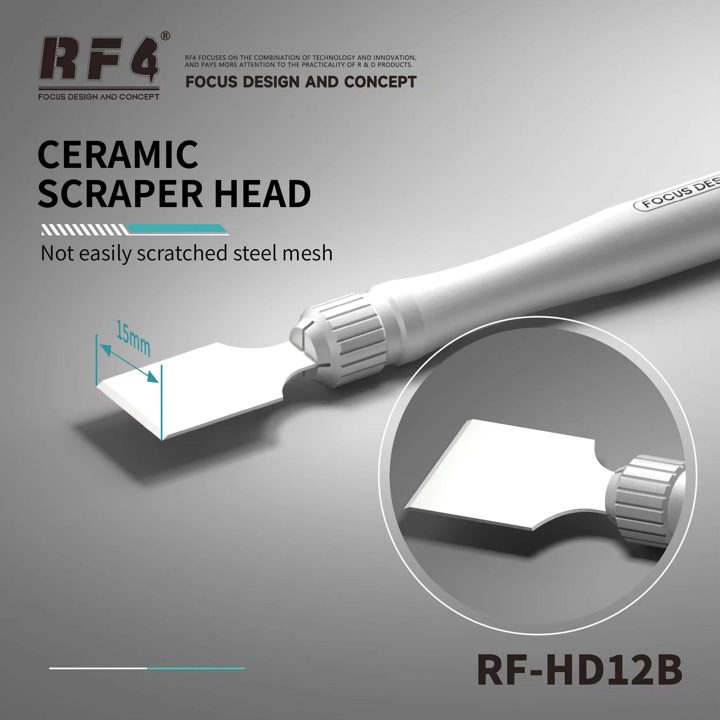 RF4 RF-HD12B Ceramic Head Scraper Tool Non Magnetic