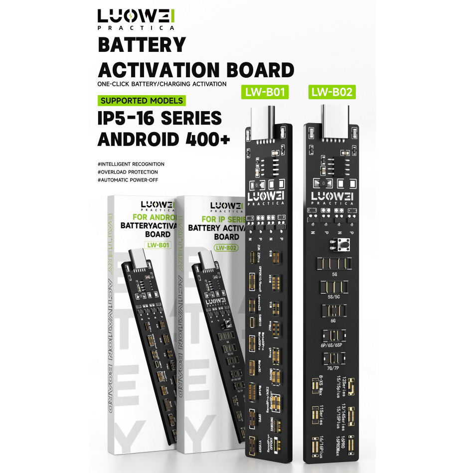 LUOWEI LW-B01 / LW-B02 Battery Activation Small Board for IPH 5 to 16 Pro Max / Android