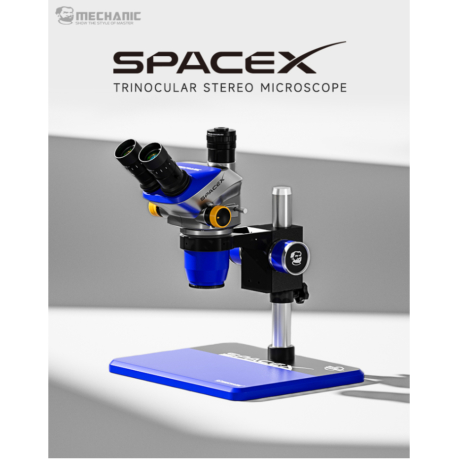 MECHANIC SPACE X Series Trinocular Stereo Microscope 6.5X-52X Continuous Zoom for Mobile Phone Welding PCB Repair Tools