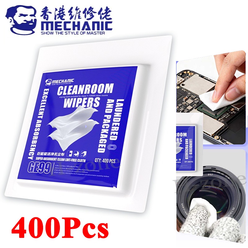 MECHANIC GE99 Polyester Anti-static Industrial Dust Removal Cleaning Cloth - 400Pcs