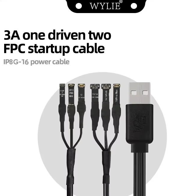 WYLIE DC Power Supply Cable 3A 6 Ports FPC Flexible Buckle For IP 8 - 16 Series