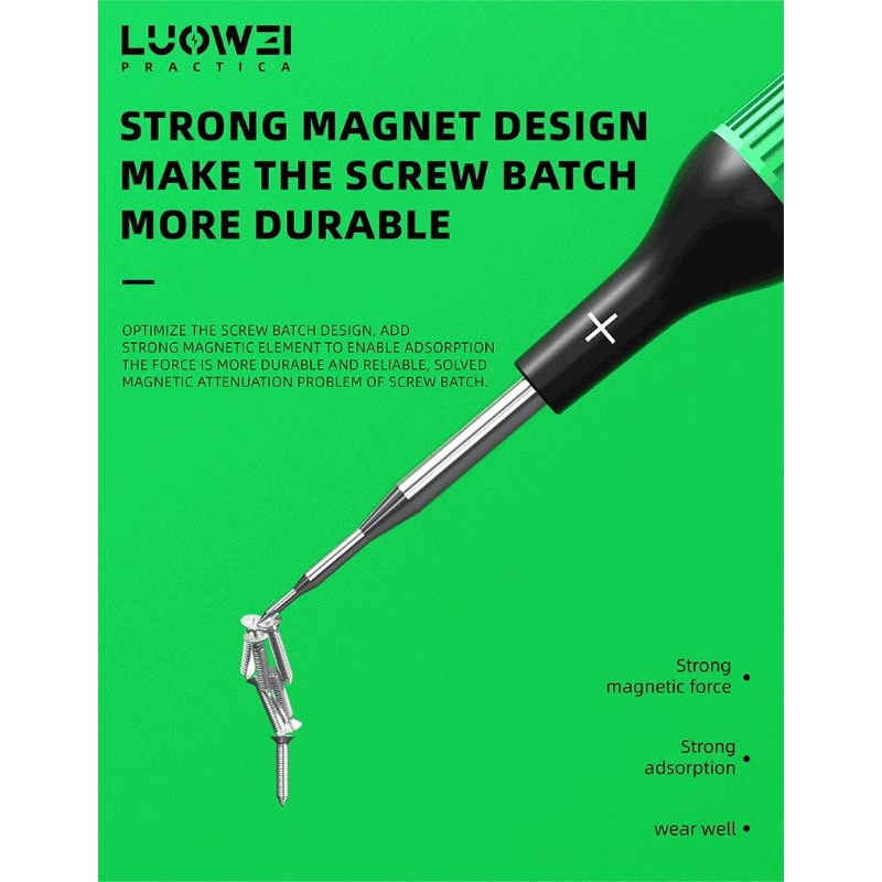 Luowei Little Boy Smooth Bearings Alloy Magnetic Screwdriver Set for Mobile Phone Repair