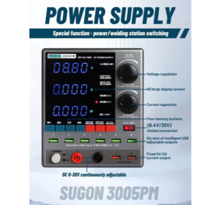 SUGON 3005PM DC Power Supply 30V/5A 150W - Image 3