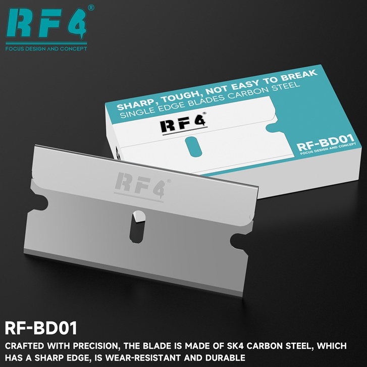 RF4 RF-BD01 Single-sided High Toughness Carbon Steel Blades for LCD Screen OCA Glue Remover