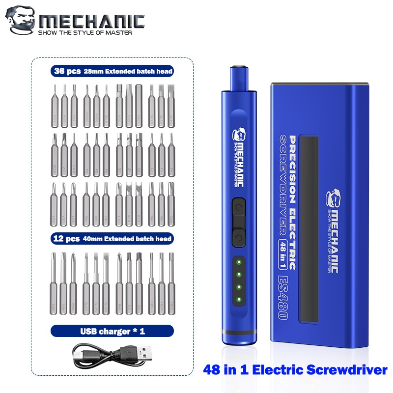 MECHANIC ES480 48-in-1 Multifunctional Electric Screwdriver Set for Mobile Phone Disassembly Repair