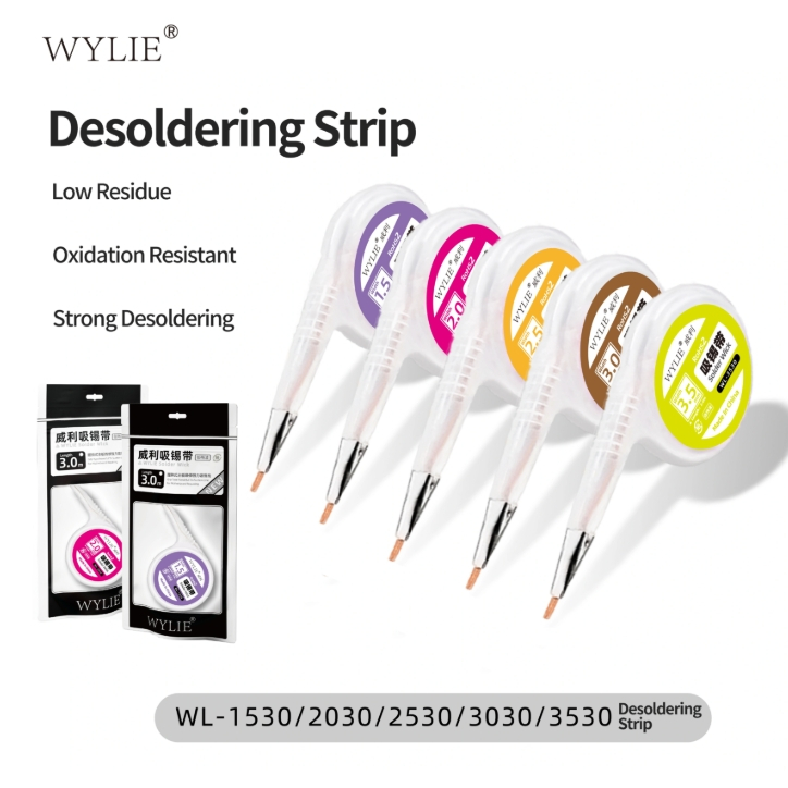 WYLIE 1.5/2.0/2.5/3.0/3.5mm 3M Desoldering Braid Low Residue