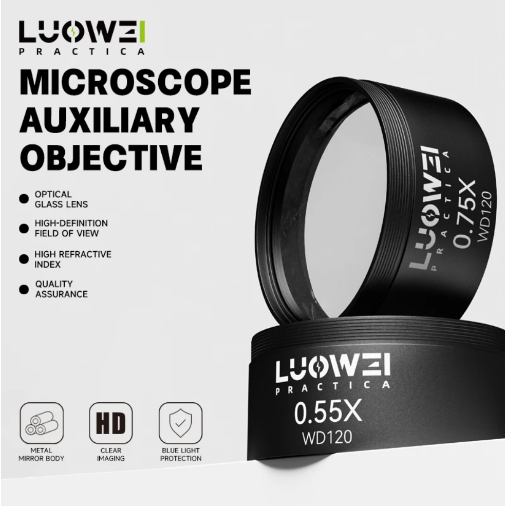 LUOWEI WD120 0.55X / 0.75X High Refractive Index HD Microscope Auxiliary Objective