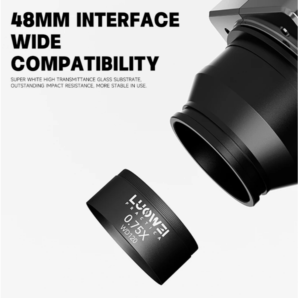 LUOWEI WD120 0.55X / 0.75X High Refractive Index HD Microscope Auxiliary Objective - Image 4