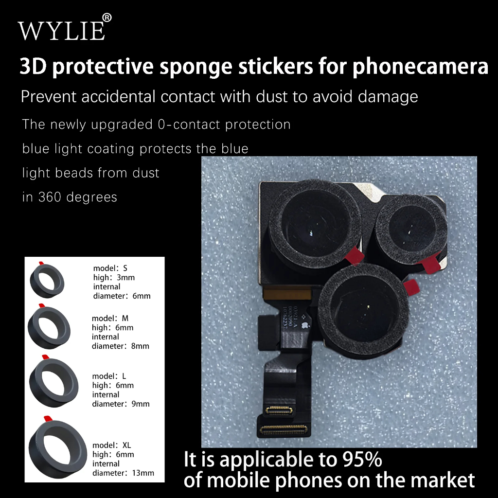 WYLIE Universal 3D Camera Protective Sponge Pad for Front / Rear Cameras - 70Pcs - Image 4