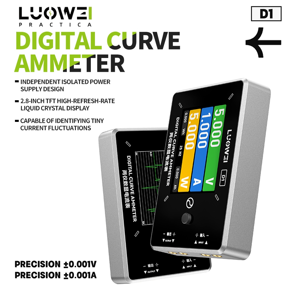 LUOWEI LW-D1 Isolated Power Supply Design Digital Curve Ammeter for Mobile Phone Repair
