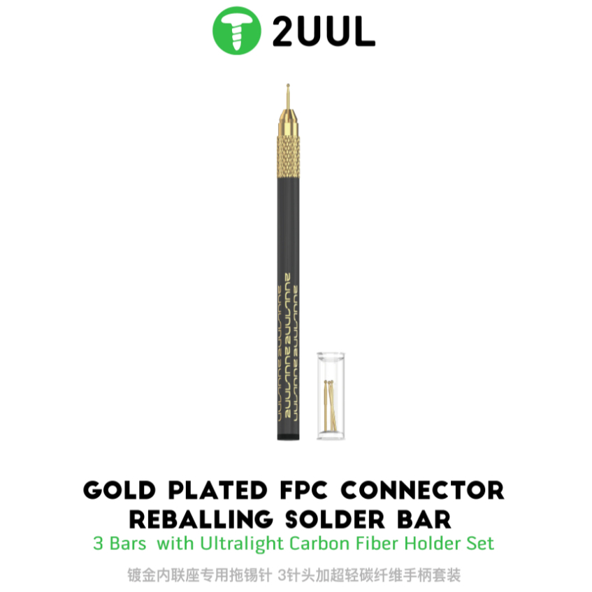 2UUL SC98 Gold Plated FPC Connector Reballing Solder Bar 3 Bars with Ultralight Carbon Fiber Holder Set