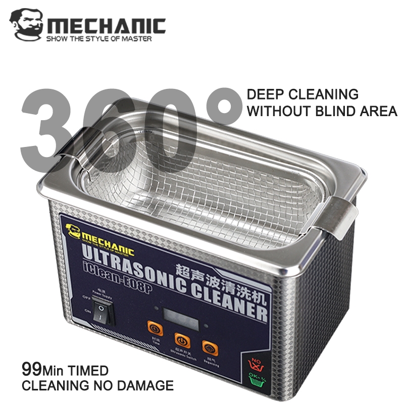 MECHANIC iClean-E08P 360° Deep Ultrasonic Cleaning Machine for Motherboard / Accessories / Glasses
