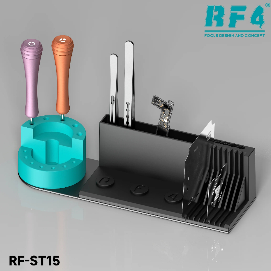 RF4 RF-ST15 Multifunctional Rotating Tweezers/Screwdriver Storage Rack with Stencil Storage Function - Image 3