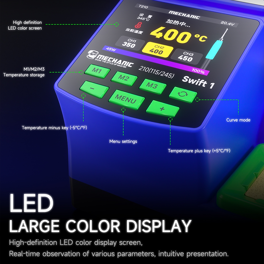 MECHANIC Swift 1 Intelligent Precision Constant Temperature Digital Display Soldering Station - Image 5
