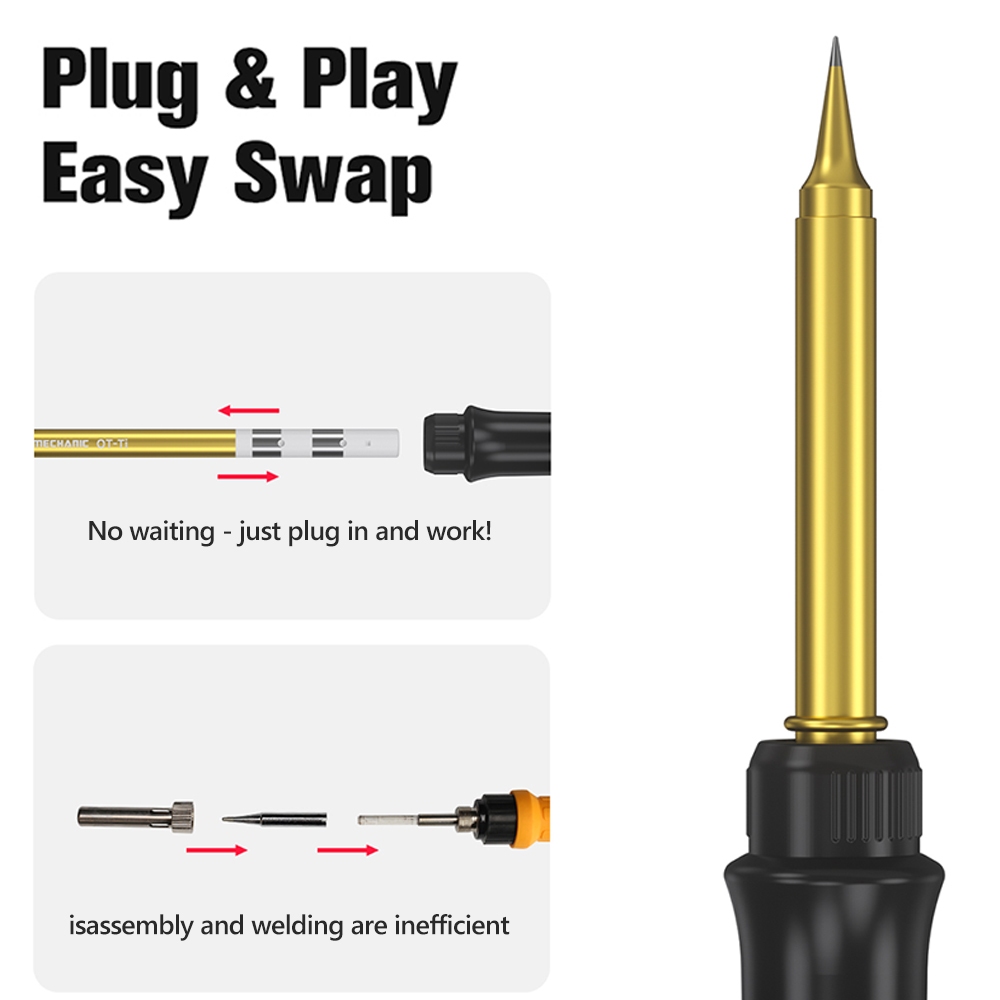 MECHANIC OT Series Precision Golden Soldering Iron Tips for T12 / 950 Soldering Station - Image 6