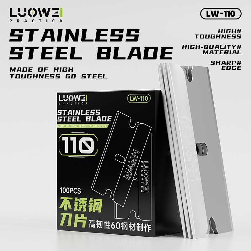 LUOWEI LW-110 High-Toughness Stainless Steel Blades for Disassembly and Adhesive Removal - 10PCS