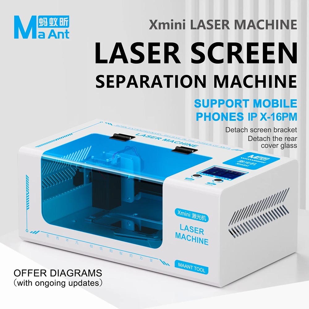 MaAnt Xmini Laser Machine for IP X-16 Series Removing Rear Cover Glass & Screen Bracket