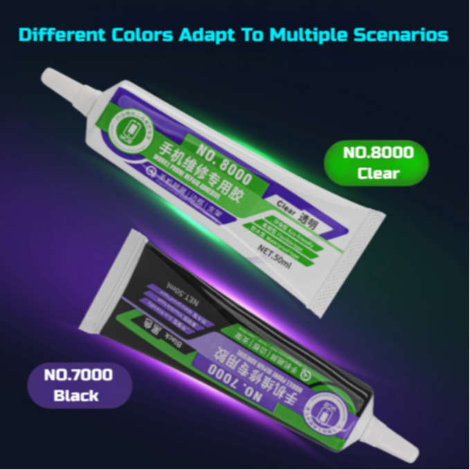 YCS Mobile Phone Repair Adhesive NO.7000 (Black) / NO.8000 (Transparent) 50ML - Image 5