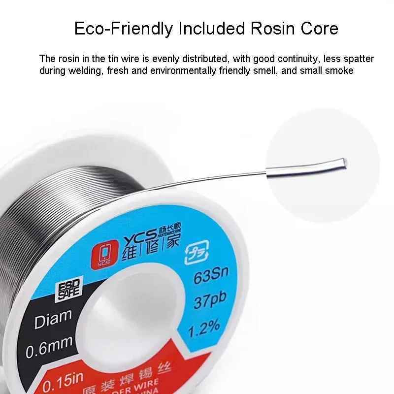 YCS 0.4mm / 0.6mm High Temperature 183°C Rosin Cored Leaded Soldering Wire - Image 5