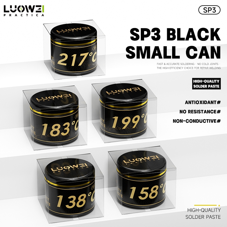 LUOWEI SP3 Black Small Can Anti-Oxidant / No-Resistance / Non-Conductive Solder Paste - 30g
