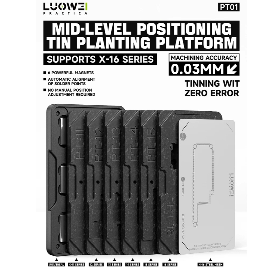 LUOWEI LW-PT01 Motherboard Middle Layer Planting Tin Platform Set for IP X to 17 Series