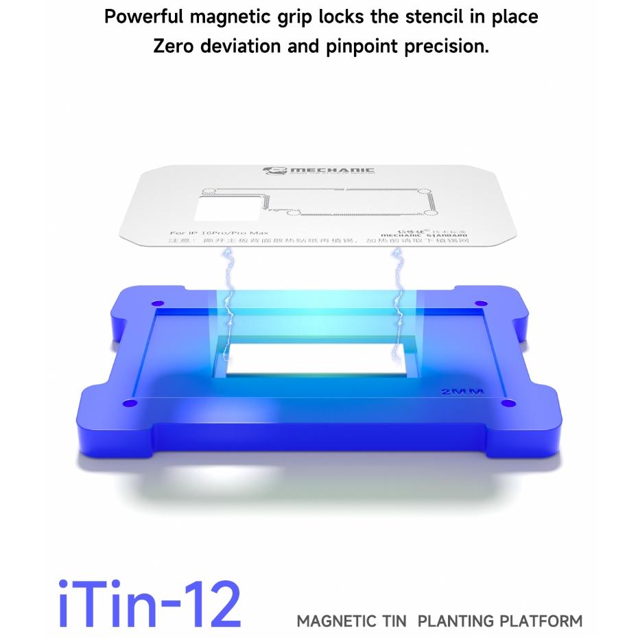 MECHANIC iTin-12 BGA Reballing Stencil Magnetic Tin Plating Platform - Image 4