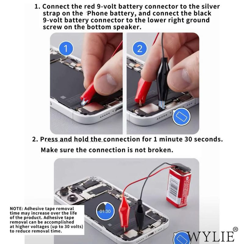 WYLIE Battery Crocodile Clip For IPH 16 / 16 Plus Battery Adhesive Strap Removal - Image 4