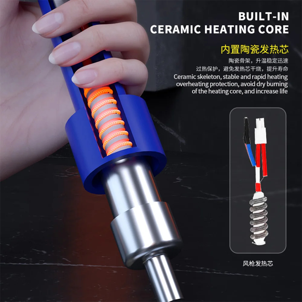MECHANIC 957DW Two-Vortexes Hot Air Gun SMD Desoldering Rework Station for Mobile Phone Repair - Image 6