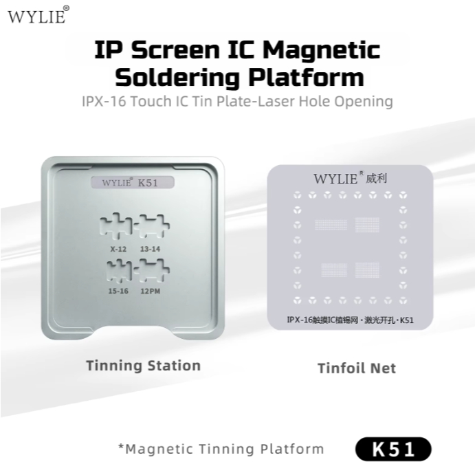 WYLIE WL-K51 Touch Screen IC Soldering Magnetic Tinning Platform for IP X-16PM