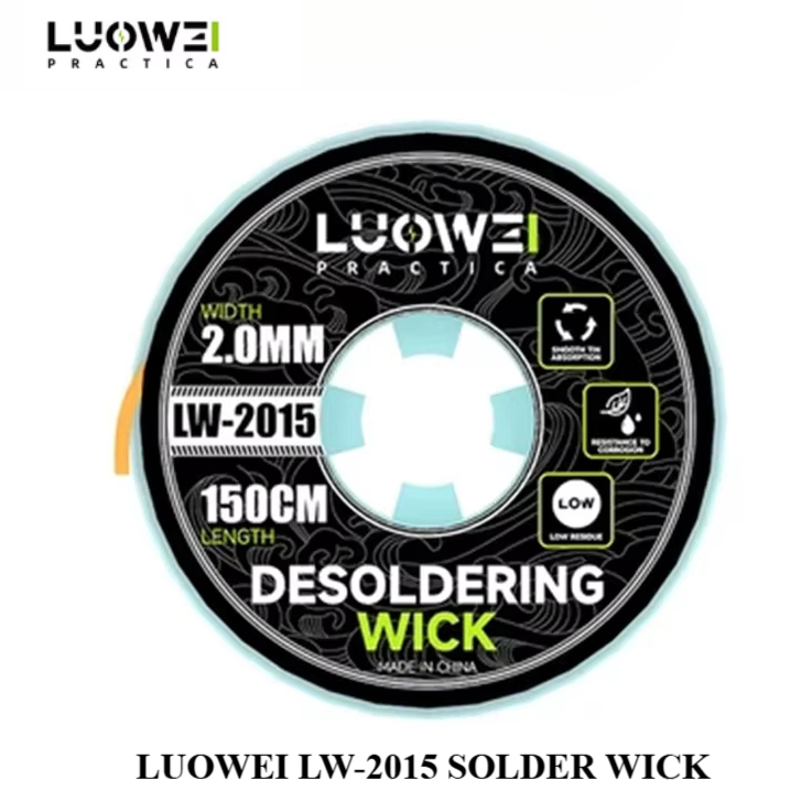 LUOWEI LW-2015 150cm x 2.0mm Low-Residue Anti-static Pure Copper Strong Tin Absorption Wire