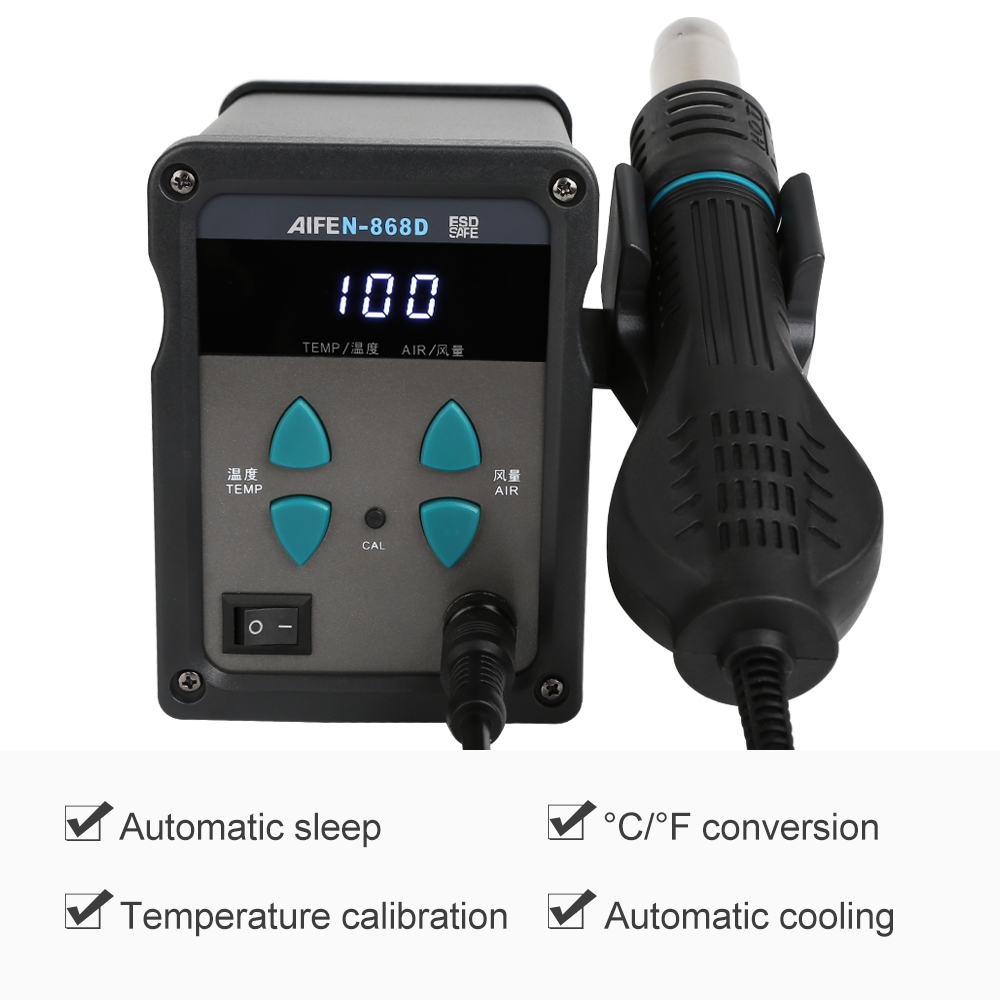 AIFEN-868D 700W LED Digital Display Anti-static Hot Air Gun Desoldering Station - Image 6