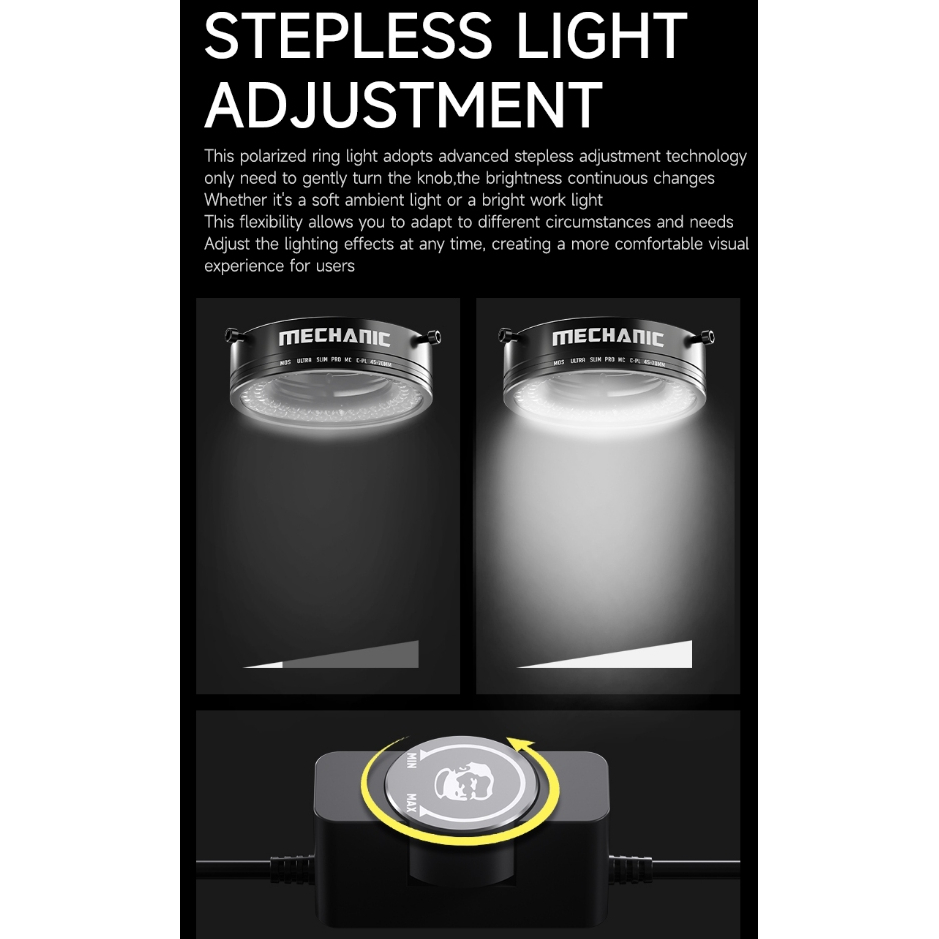 MECHANIC LS360 / LS720+ Dual Polarization Adjustable Microscope Ring Light for Most Microscope - Image 8