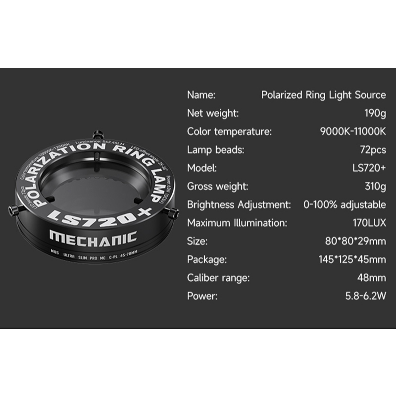 MECHANIC LS360 / LS720+ Dual Polarization Adjustable Microscope Ring Light for Most Microscope - Image 10