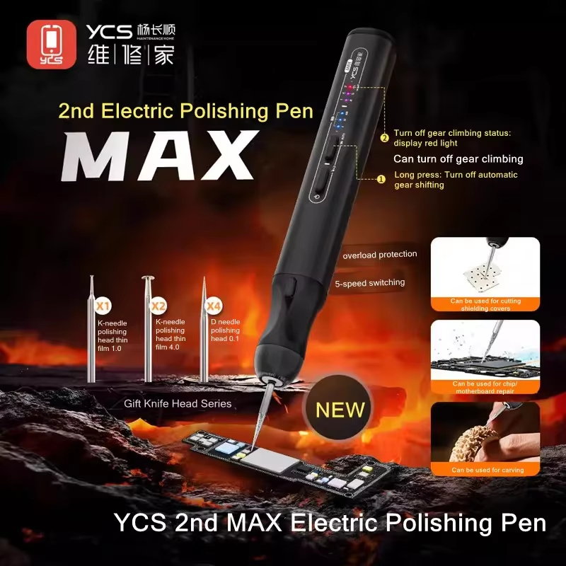 YCS 2nd MAX Portable Motherboard Maintenance Grinding Pen for IC Chip Grinding and Glue Removal