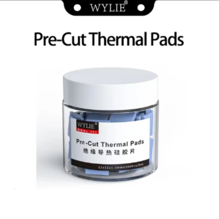 WYLIE WL-30C Pre-Cut Thermal Silicone Pads CPU Chip Heat Cooling Conductive For Board Repair Fast Heat Dissipation