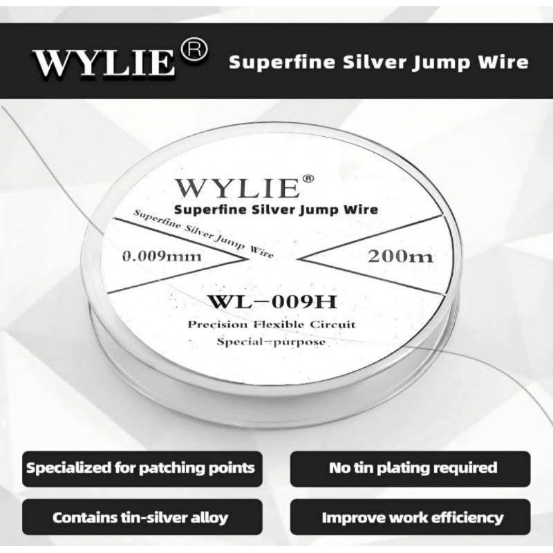 𝐖𝐘𝐋𝐈𝐄 WL-009H SUPERFINE SILVER JUMP WIRE 0.009mm