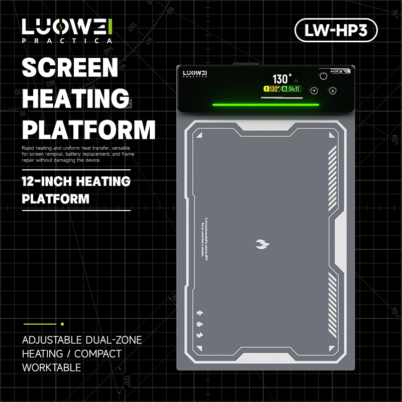 LUOWEI LW-HP3 LCD Screen Heating Separation Soft Silicone Pad Suitable for 12-inch