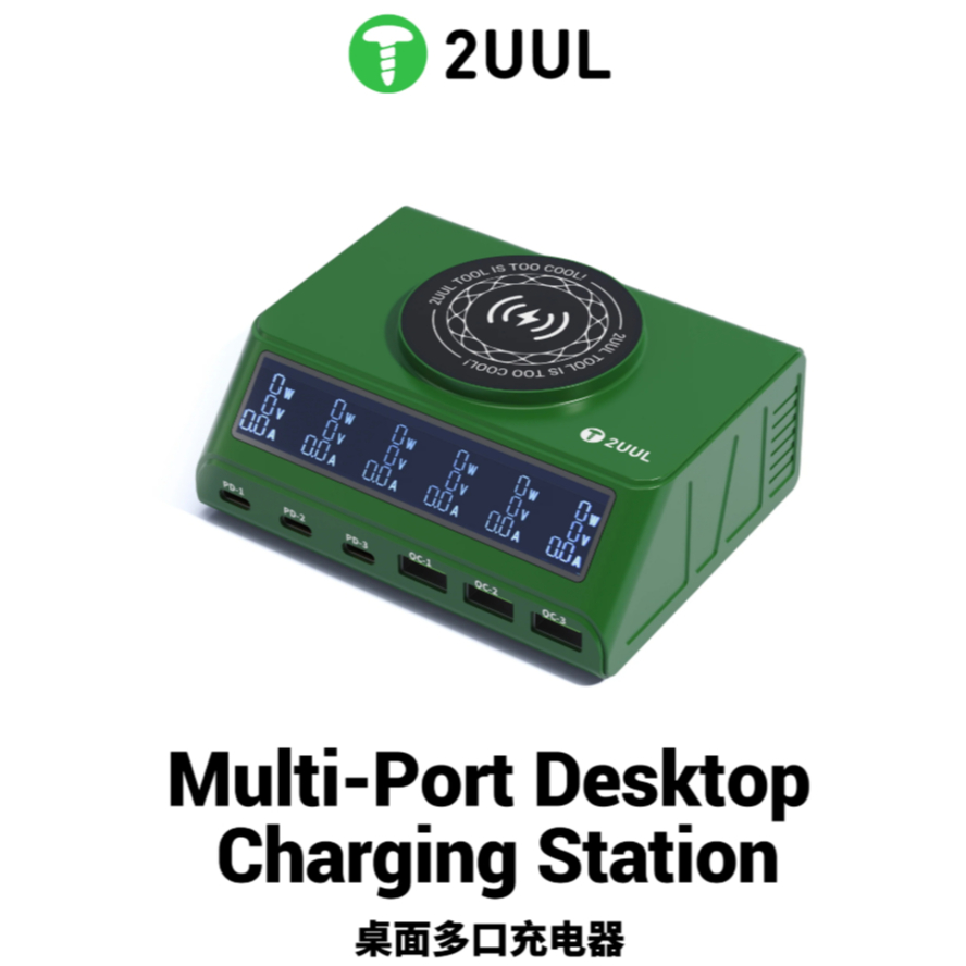 2UUL PC11 110W Multi-Port PD + QC Desktop Charging Station with 15W Wireless Charging