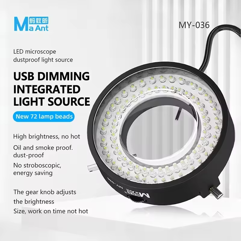 MaAnt MY-036 Cell Phone Repair 72 Beads Microscope Ring Light Source