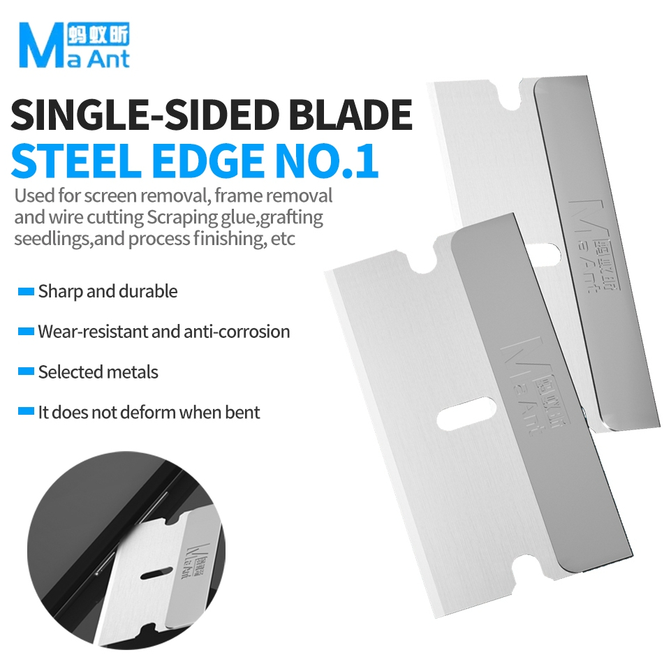 MaAnt Steel Edge No.1 High-Toughness Alloy Steel Degumming Single Sided Blades