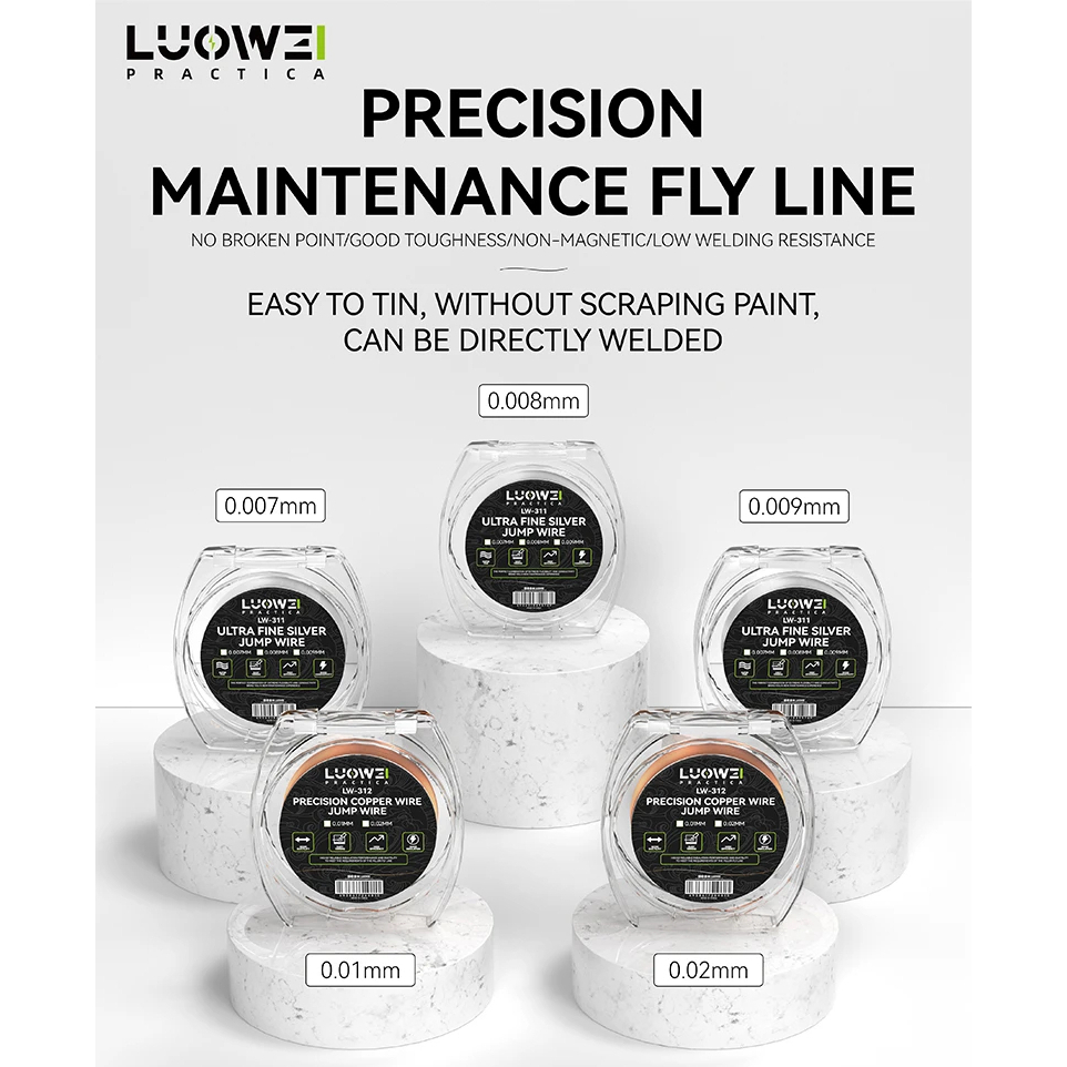 LUOWEI LW-311 / LW-312 Ultra Fine Silver Jump Wire 0.007mm / 0.008mm / 0.009mm / 0.01mm / 0.02mm