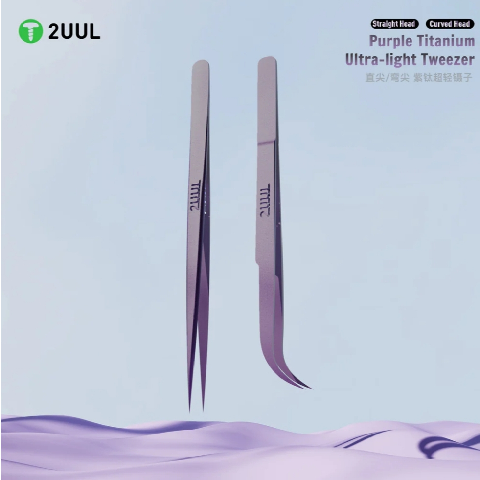 2UUL Ti21/Ti22 Purple Titanium Ultralight Tweezer for Precise Phone Board Repair - Image 3