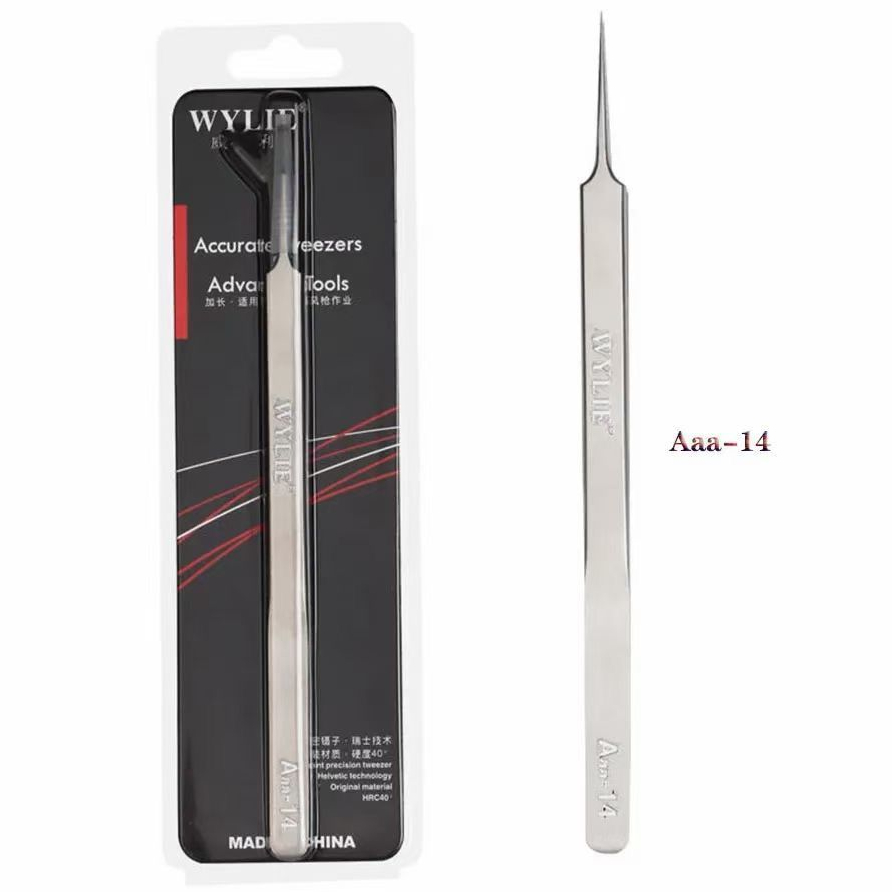 WYLIE Aaa-14 Precision Repair Tweezers 16 cm long pointed stainless steel extra sharp hardened tweezers - Image 5