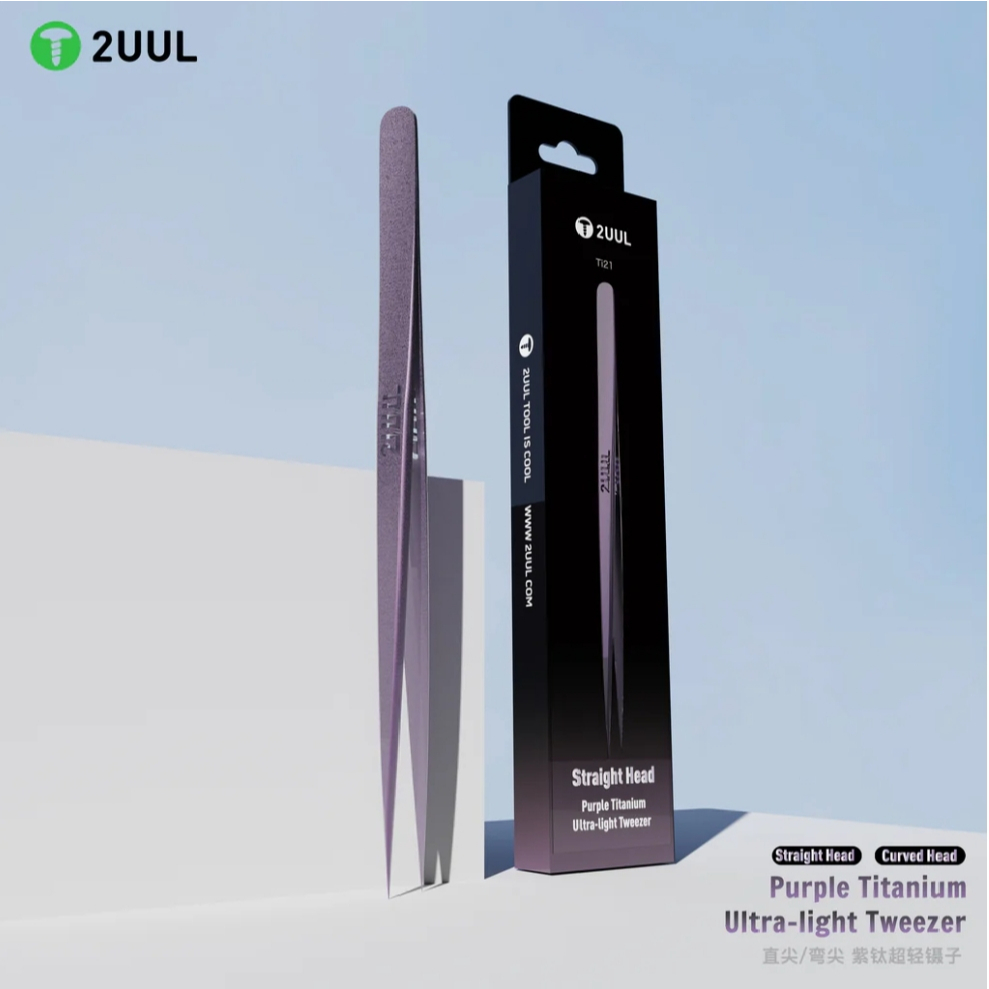 2UUL Ti21/Ti22 Purple Titanium Ultralight Tweezer for Precise Phone Board Repair - Image 6