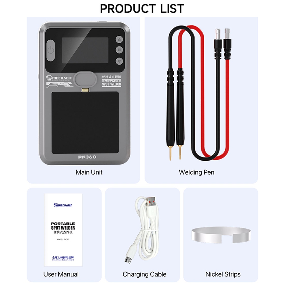 MECHANIC PN360 Portable Manual / Auto Double Pulse Digital Display Battery Spot Welder - Image 8