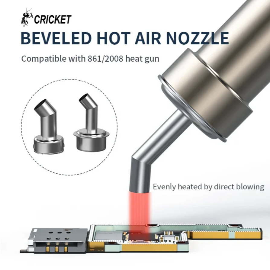CRICKET Angle Hot Air Nozzle 5 / 8 / 10mm Compatible with Quick 861/ 2008 Series Heat Gun