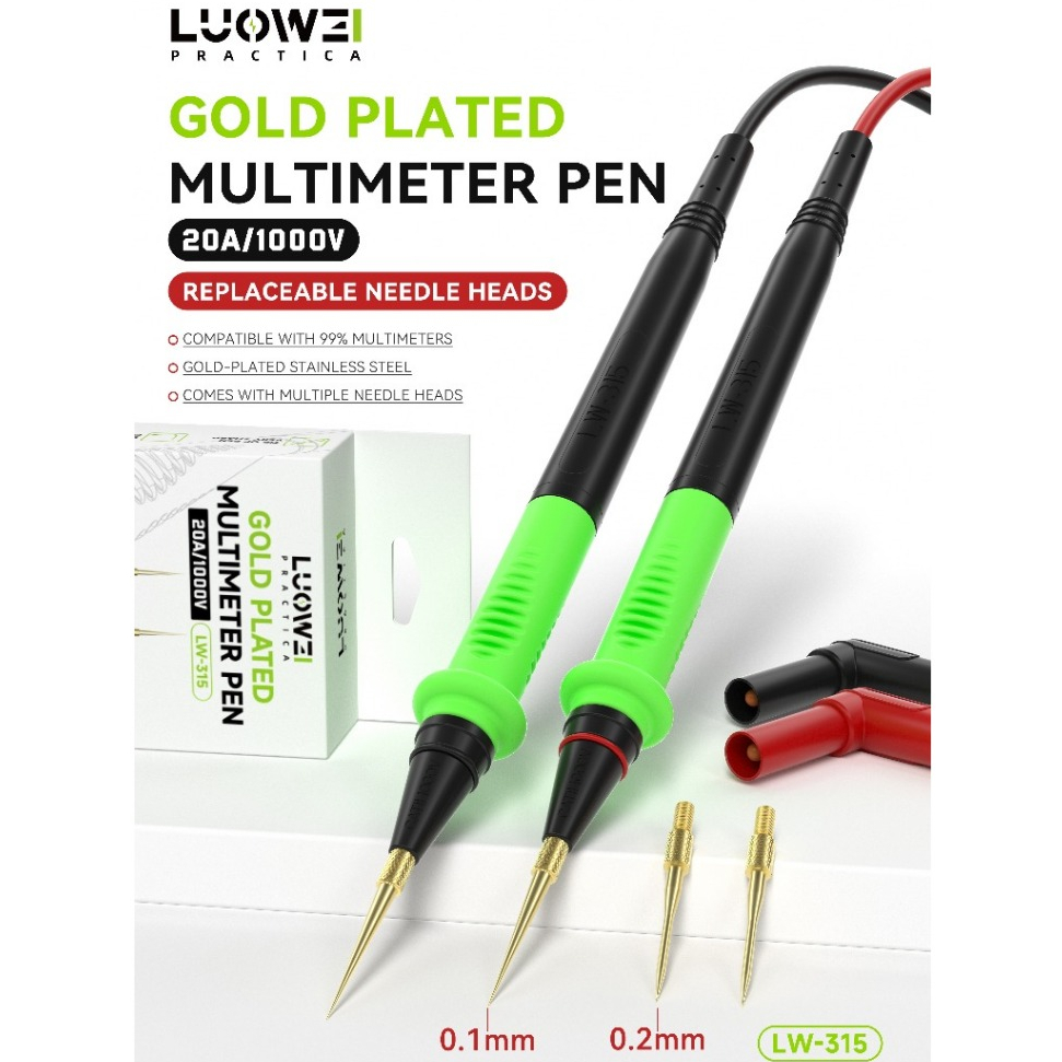 LUOWEI LW-315 1000V / 20A Soft Silicone Universal Multimeter Test Lead for Digital Multimeter