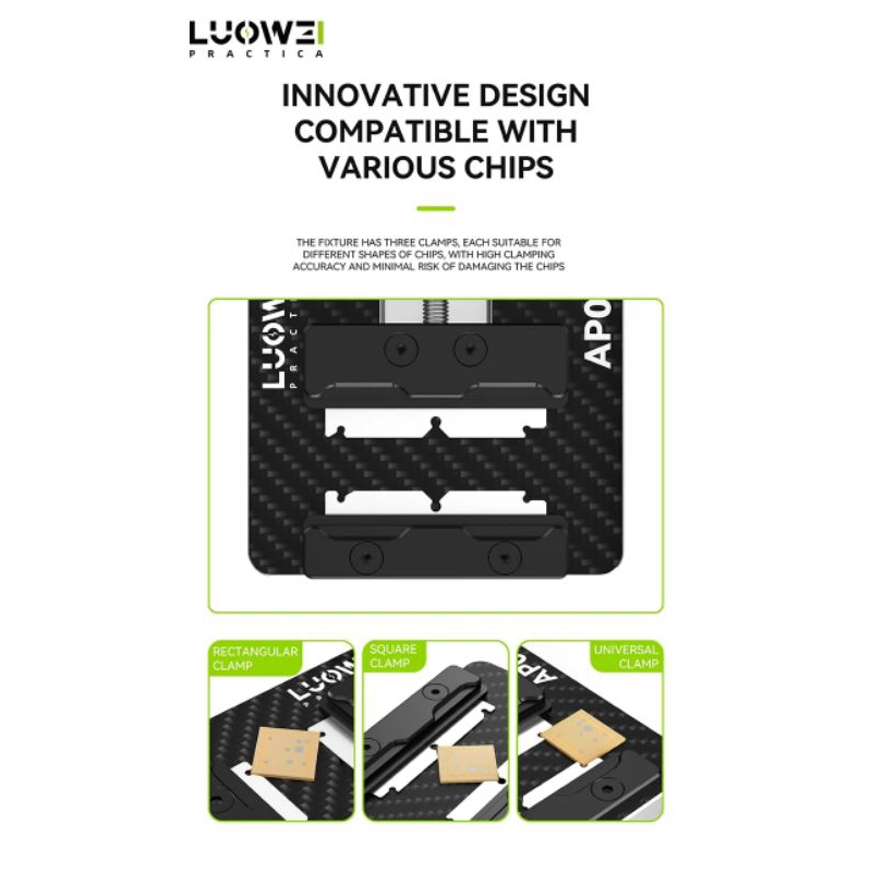 LUOWEI LW-AP01 Carbon Fiber Motherboard Clamp High Temperature Corrosion Resistance Support IP and Android PCB Clamping - Image 6