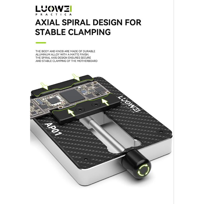 LUOWEI LW-AP01 Carbon Fiber Motherboard Clamp High Temperature Corrosion Resistance Support IP and Android PCB Clamping - Image 7