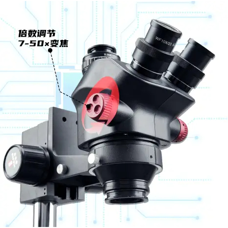 YCS-7050X 7.0X-50X Rotation Trinocular Stereo Zoom Microscope - Image 6